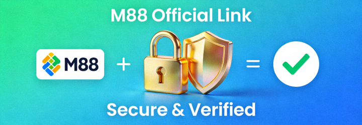 Animasi ilustrasi keamanan dan verifikasi tautan resmi M88