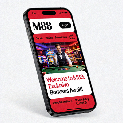 Tampilan mobile-friendly situs M88 yang diakses melalui smartphone